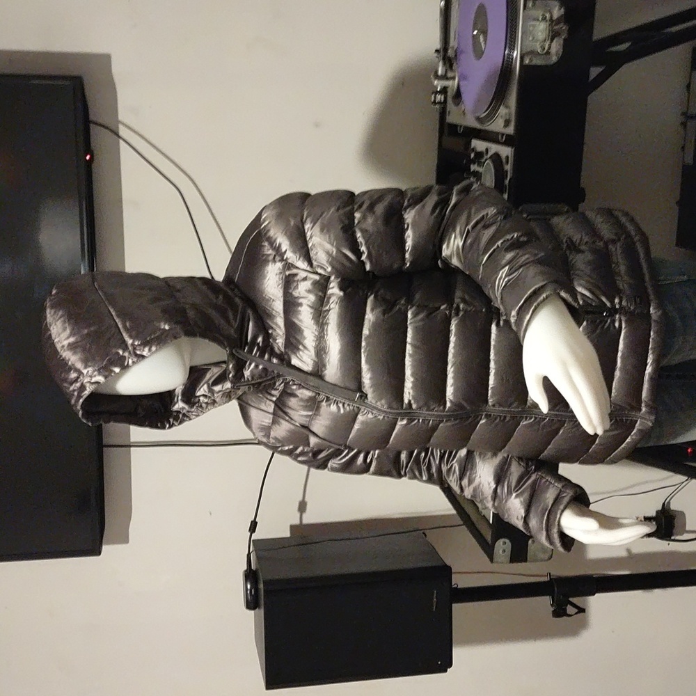 Andrew Marc Puffer Jacket Grey Metallic